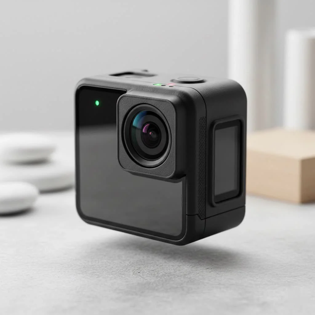 DJI Osmo Action 4K camera mounted on a helmet
