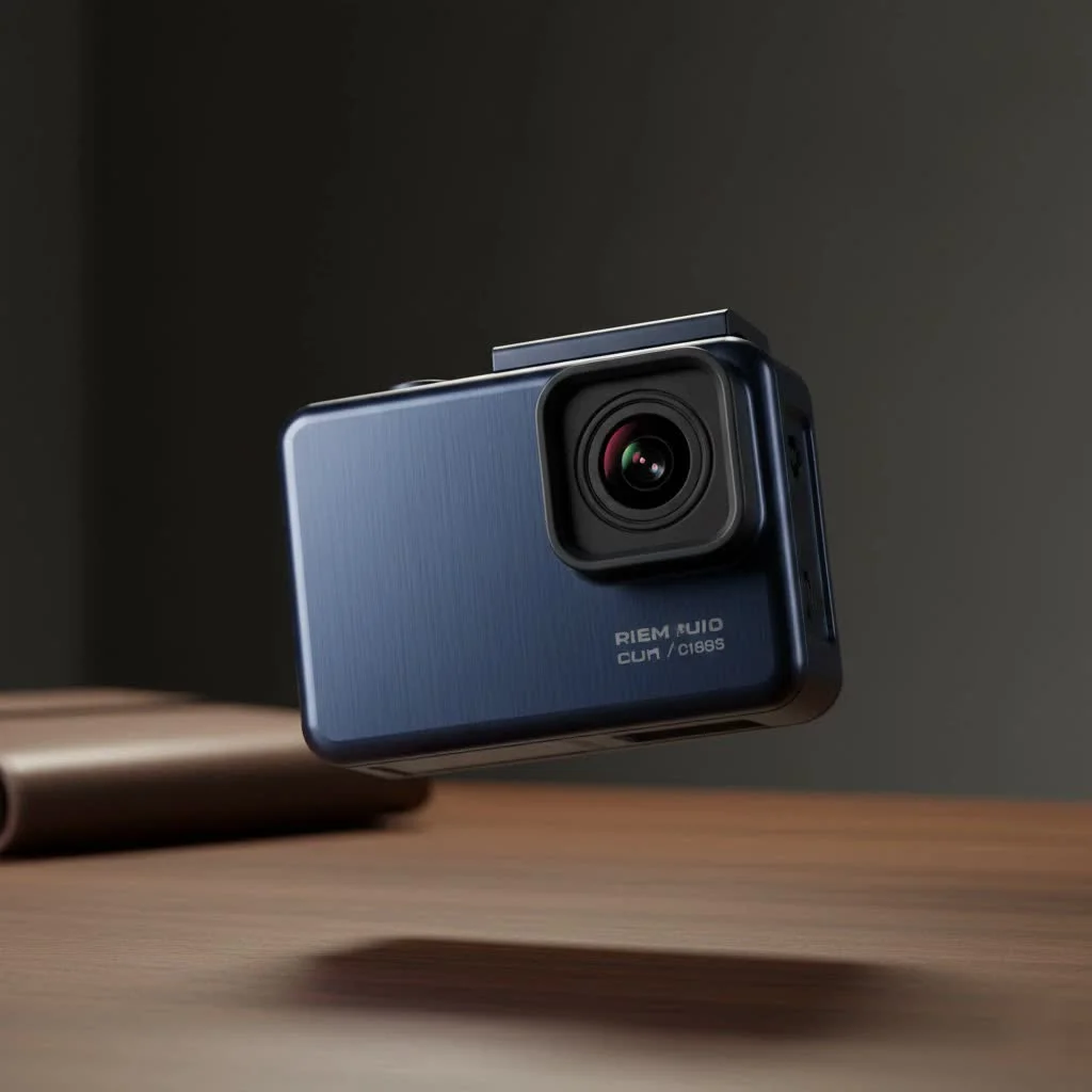 DJI Osmo Action camera mounted on a helmet