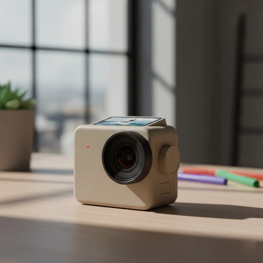 Person mountain biking with a cheap action camera mounted on their helmet